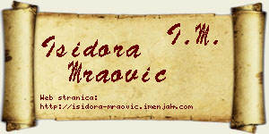 Isidora Mraović vizit kartica